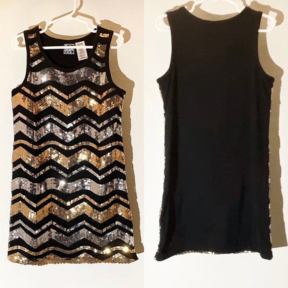 PoGo club of ny Other - Tank black gold silver sequins dress 7 8